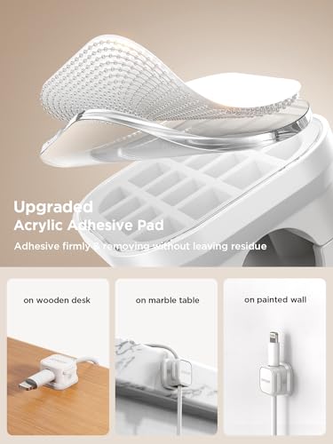 6 Pack Magnetic Cable Clips (White 6-Pack)
