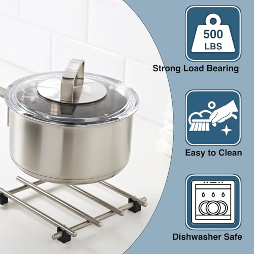 4Pcs Stainless Steel Trivet for Hot Dishes (4 Count)