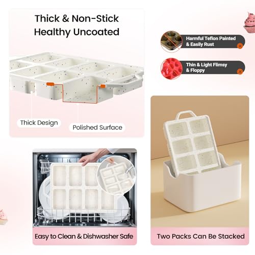 Single 8 Cavity Mini Silicone Loaf Mold (Cream / Mini Loaf-Cream (1 Pack))