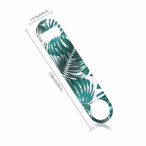 Tropical Palm Leaves Stainless Steel Bottle Opener Jungle Leaf Green Nature Plant Exotic Flat Beer Bottle Opener Keychain for Home Kitchen Bar Restaurant Party Birthday Gift (Tropical Palm Leaves)