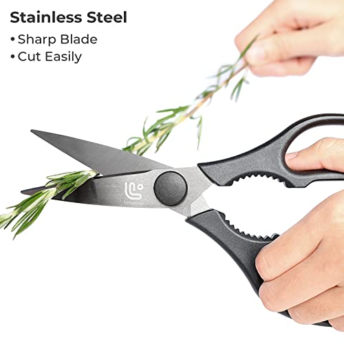 Kitchen Scissors All Purpose Kitchen Shears with Magnetic Holder (Black)