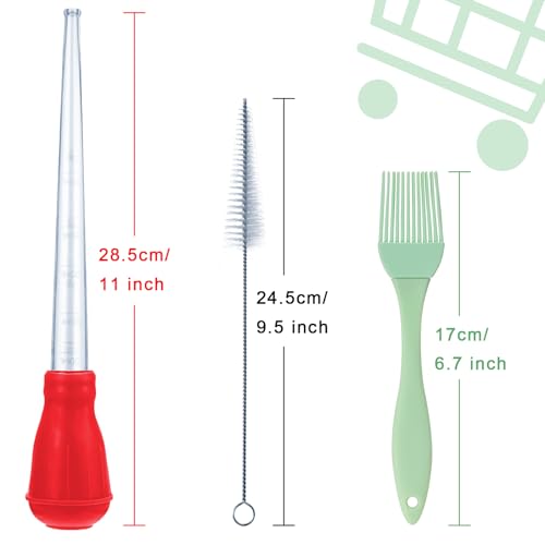 7 Pcs Heat resistant Turkey Baster Cooking Set Includes 4pcs Large Turkey Basters for Cooking