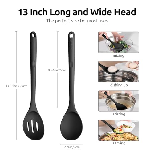 Silicone Spoons Set of 2 (Black)