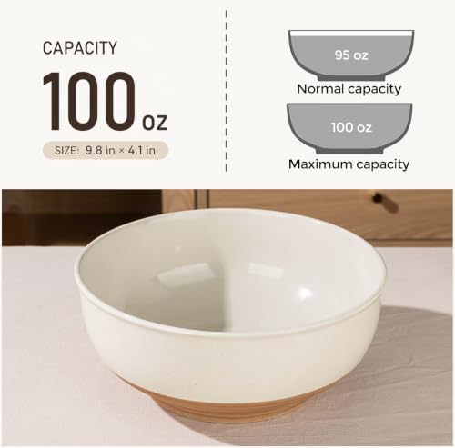 9.8’’ Ceramic Serving Bowls (2PCS / Light Beige)