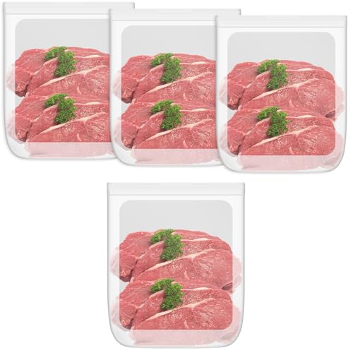 100% Silicone Flat Gallon Freezer Bags (Clear| Gallon | 4 Pack Flat)