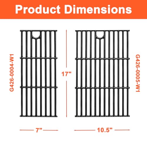 17" Cast Iron Grill Grates for Charbroil Performance 2 Burner (17"x17.5"performance 2 burner)