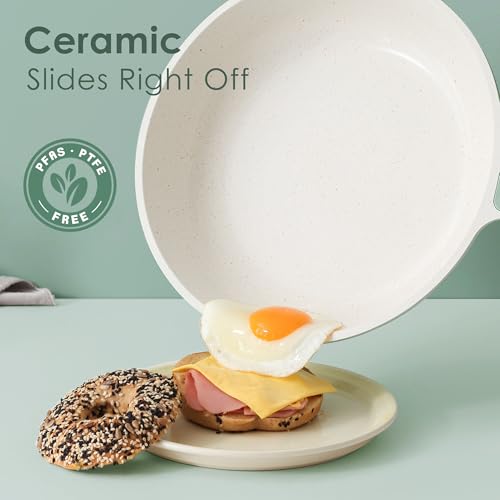 Nonstick Ceramic Cookware Set Large 13 (Light Green)