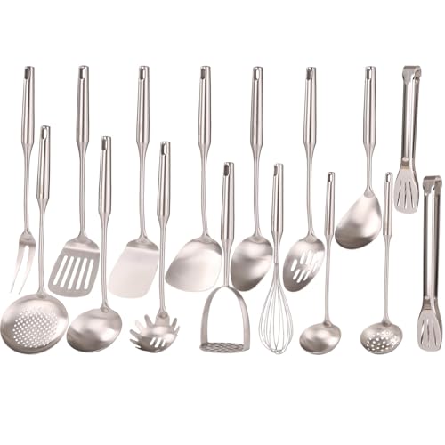 18 10 Stainless Steel Small & Large Cooking Spoons Set (16-Pieces)