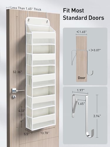 5 Tier Over the Door Organizer (Cream White / 5 Tier)