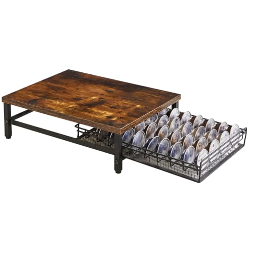 Coffee Pod Drawer Holder for Nespresso Vertuo Pods (40 Pods Nespresso / Rustic Brown)