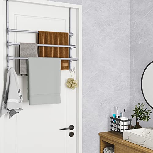 Over The Door Towel Rack (20.27"L / Silver Gray)