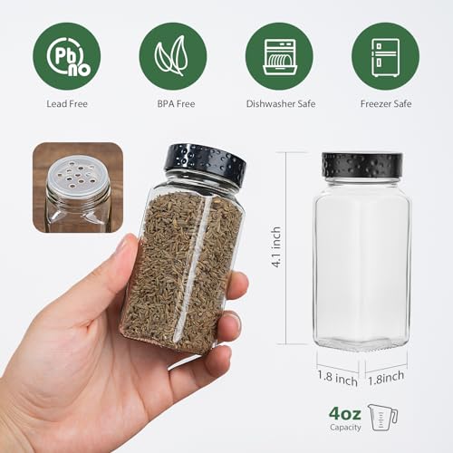 2pcs Black Spice Jars (Black Lids / 2pcs)