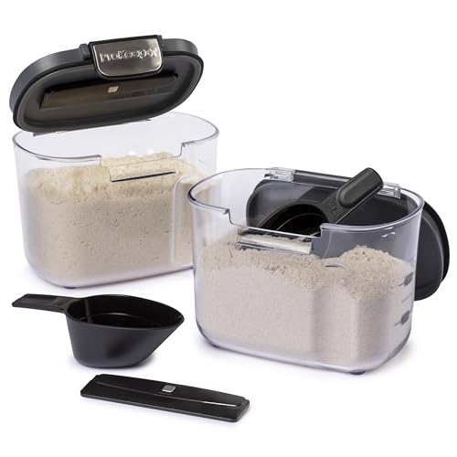 International ProKeeper+ Clear Plastic Airtight Food Baker's Kitchen Storage Organization Container Canister Set with Magnetic Accessories (2- Piece Set)