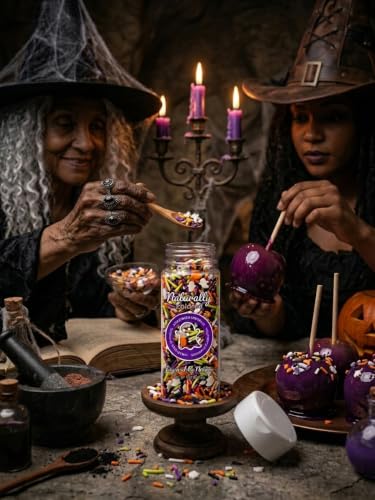 Natural Halloween Sprinkles Black and Orange Cake Decorations (Orange, Black, White, purple)