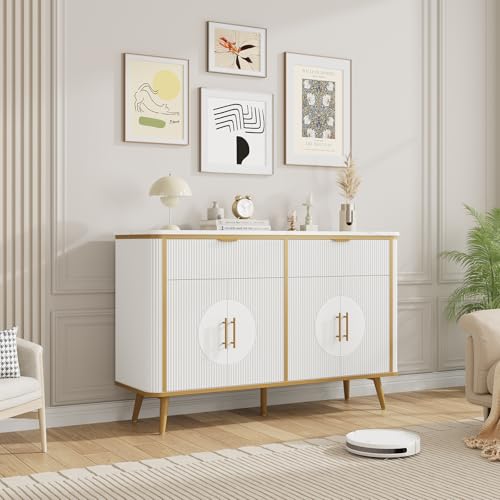 47.2" Buffet Storage Cabinet (White-2draws)