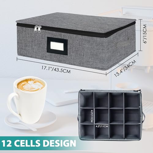 Mug and Cup Storage Box with Dividers (Mug storage Box)