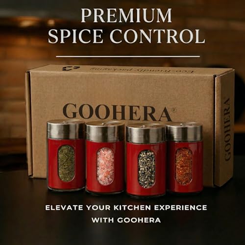 4 Piece Salt and Pepper Shakers Set (Red)