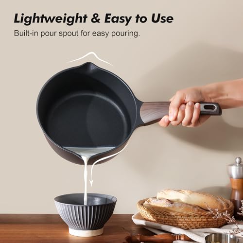 Nonstick Sauce Pan with Lid (Classic Black / 2.5 Quarts)