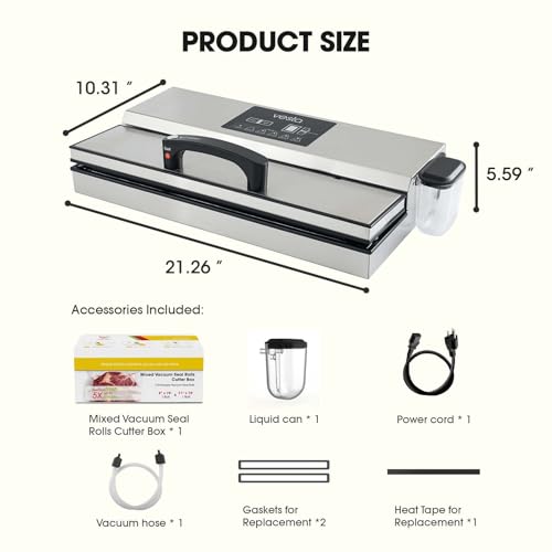 Vesta Precision 16'' Commercial Vacuum Sealer Machine for Moist Foods 95kPa