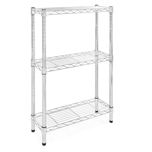Shelving Inc. 8" d x 24" w Chrome Wire Shelving with 3 Tier Shelves (3 Count)