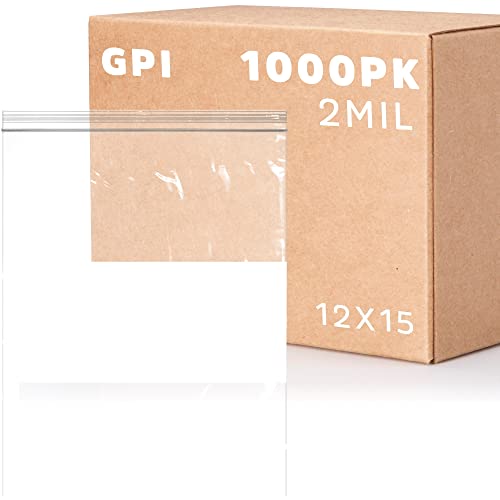 12" x 15" Large Zip Bags (1000 Count)