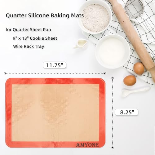 Quarter Sheet Silicone Baking Mat (Bright Orange / 11.8"L x 8.3"W)