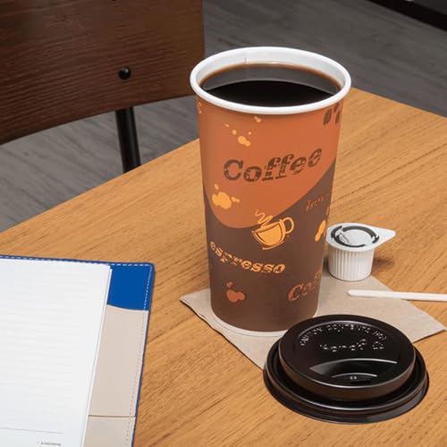 20 oz Paper Hot Coffee Cups [600 ct] Disposable (20 OZ / Café Theme)