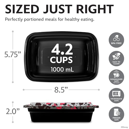 Disney Mickey & Minnie Meal Prep Containers (Mickey & Minnie (Black))