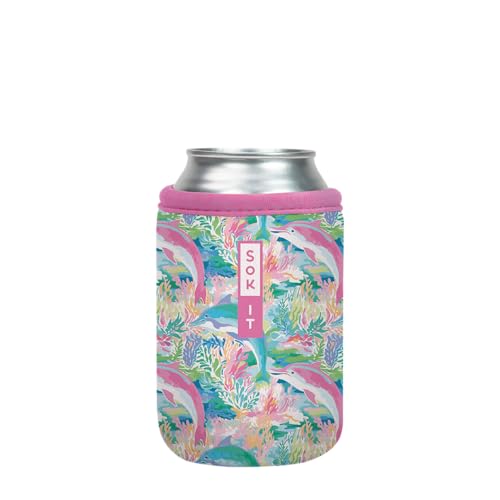 CanSok Sleeve for Beer & Soda Insulated Neoprene Cover (Dolphin Cove / 12oz Can Sleeve)