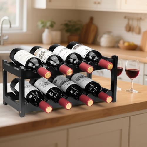 Wine Rack 8 Bottle 2 (2 Tier Black)