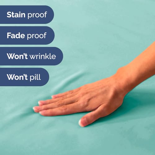 Short Queen Size 4 Piece Bed Sheet Set (22 - Spa Blue / Short Queen)