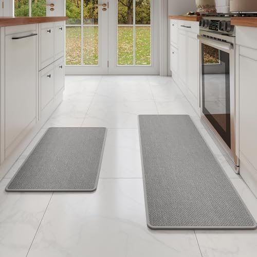 Kitchen Mat Kitchen Rugs Sets of 2 PCS Non Slip Gray 17"x30"+17"x47"