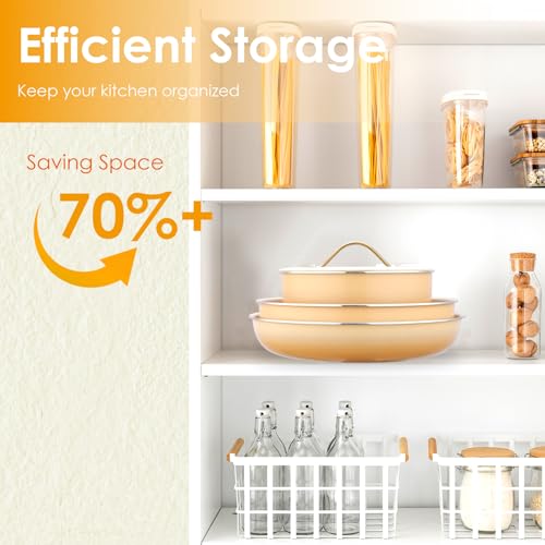 20pcs Ceramic Cookware Set Nonstick (Yellow / 20 Piece Set)