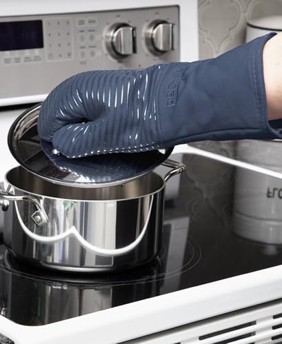 Premium Silicone Oven Mitts (Indigo / 2 Pack)
