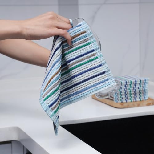 Kitchen Rags Dish Cloths for Washing Wiping Cleaning Towels (Multi-2 / 12x12 inch)