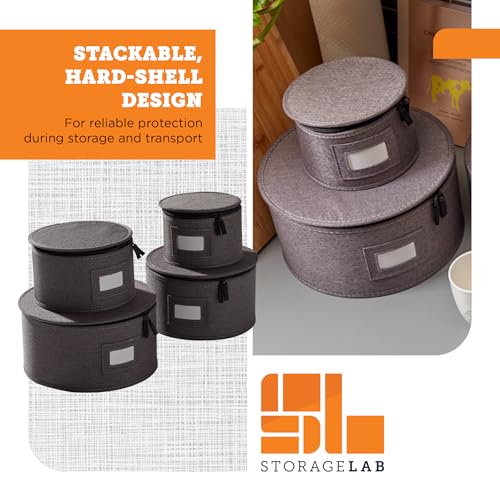 4 Piece Quilted China Plate Storage Set (Gray / 4 Piece Quilted Set for Plates)
