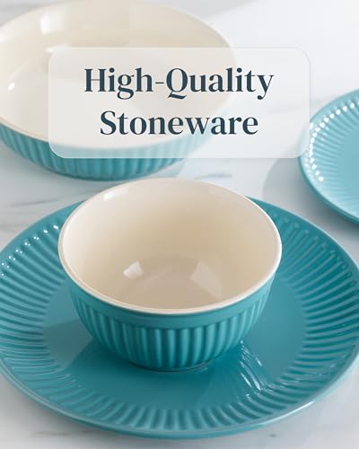 12 Piece Stoneware Dinnerware Set for 4 (Hygge / Green / Set for 4 (12pcs))
