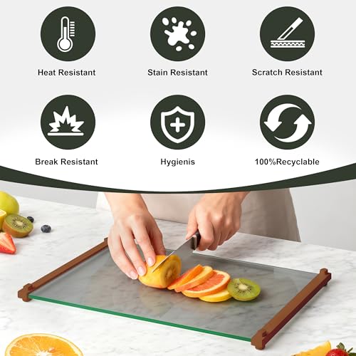 Glass Cutting Boards for Kitchen (Coffee-colored)