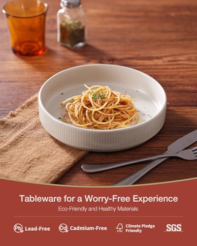 Star 8.25" Pasta Bowls Set of 8 (White - Full Glaze Matte / 8 Pcs)