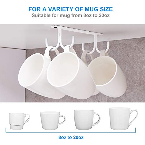 Mug Rack Under Cabinet (White / 2 Pack)