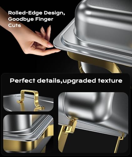 Chafing Dishes for Buffet 4 Pack (4 PACK / Gold)