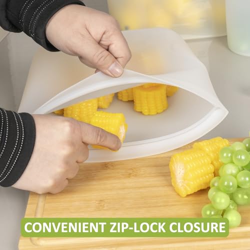 Reusable Storage Bags Extra Large (Translucent | 0.8 Gallon | 4 Pack)