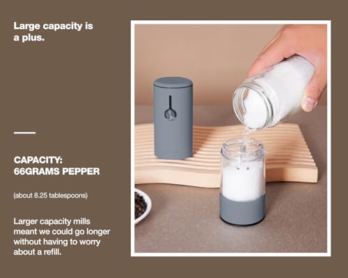 Stainless Steel Electric Salt and Pepper Grinder Set