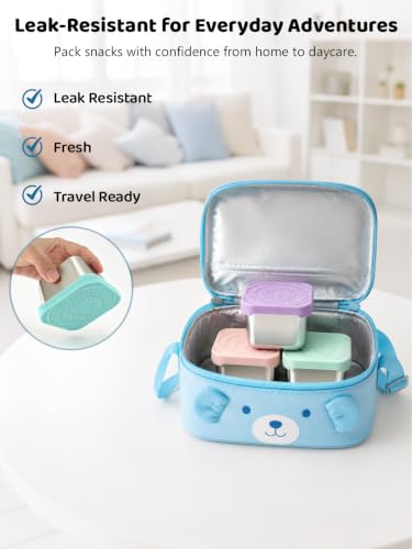 6 Pack Stainless Steel Snack Containers for Kids (color2)