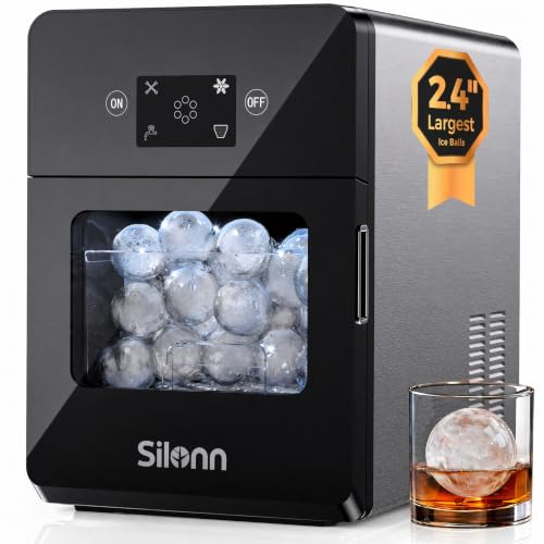 2.4″ Ice Ball Maker Countertop (Rock Black / Ice Ball-100 pcs/Day)