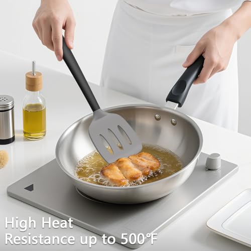 3 Pack Silicone Spatula Set (GrayBlack)