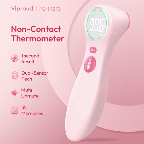 No Touch Thermometer for Kids and Adults (Pink)