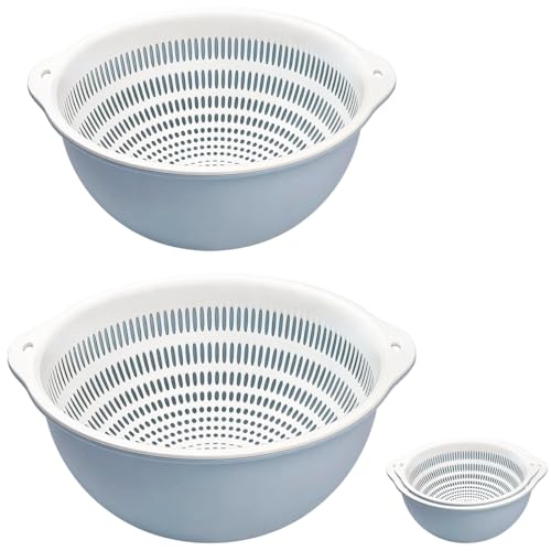 Colander Bowl Set of 2 (Blue-Grey (2.2+3.2Qt))