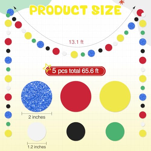 5 Pieces Dot Garland Banner Hanging (Classic Color)