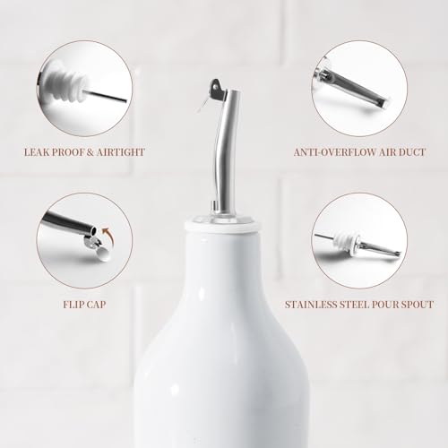 16oz Oil Dispenser Bottle (Light Gray and Cinnamon Brown / 2 Pieces (Milkyway))